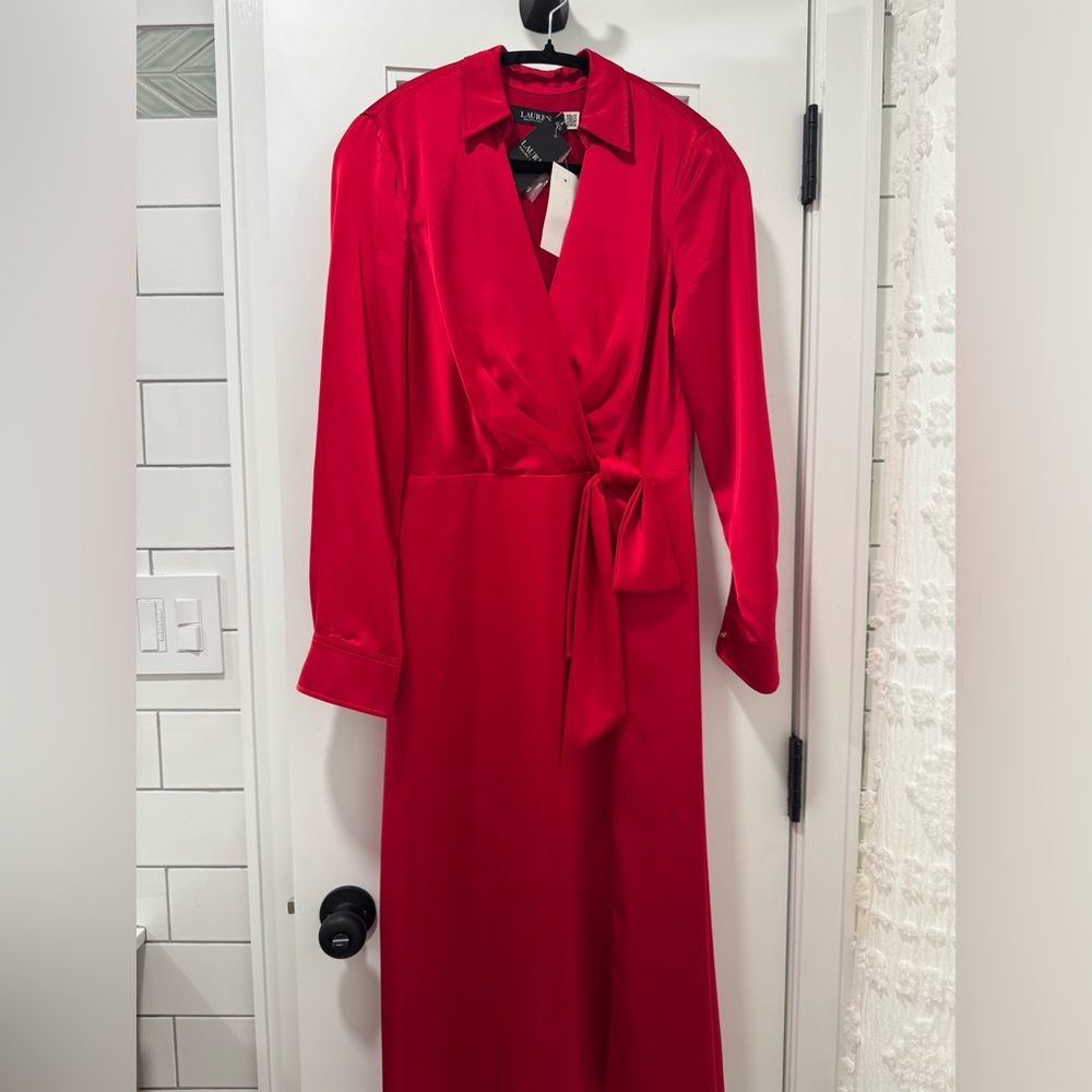 Ralph Lauren Vibrant Red Long Sleeve Dress